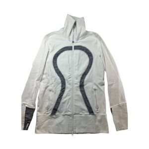 Lululemon Define Jacket Women's 10 White Blue‎ Full Zip Athletic Yoga Running
